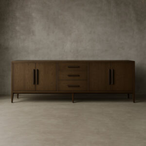 French Contemporary Glass 4-door Sideboard With Drawers - Image 5
