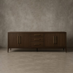 French Contemporary Glass 4-door Sideboard With Drawers - Image 4